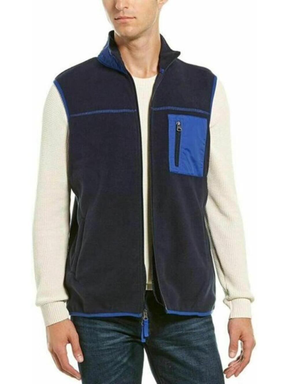 3313 Washed Stoned Beaten Vintage 1946 Fleece Zip Vest INDIGO sz S nwt